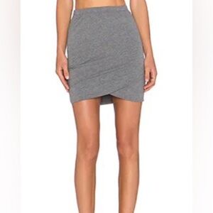NWT Bella Luxx SHIRRED Cross Black Heather Skirt